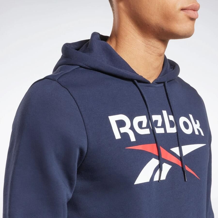 Reebok Identity French Terry Big Logo Hoodie Blue Heren