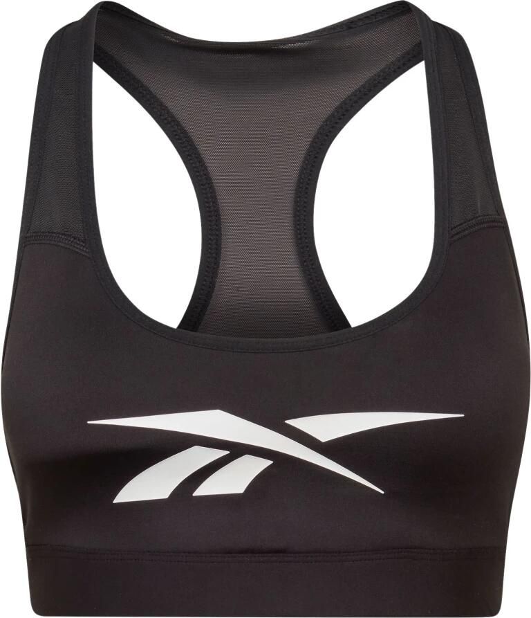 Reebok lux vector racer medium-impact sportbh zwart wit dames - Foto 7