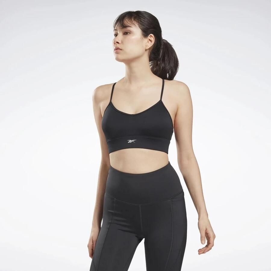 Reebok workout ready medium-impact sportbh zwart dames