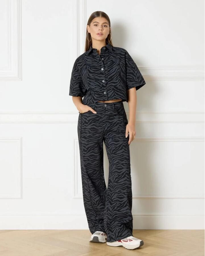 Refined Department Adeline Blouse Lange Mouw Gray Dames