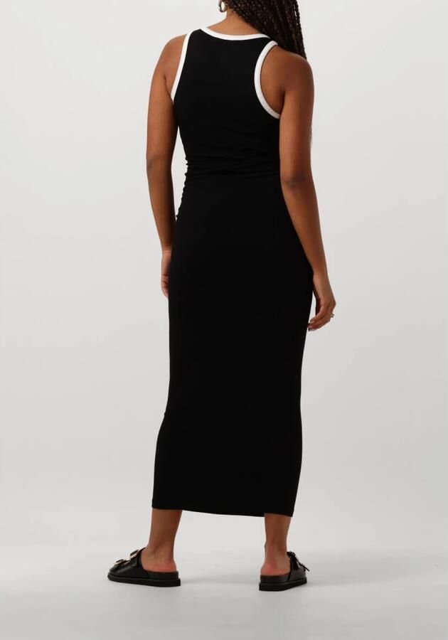 Refined Department x Vedder & Vedder maxi jurk Luna met contrastbies zwart - Foto 2