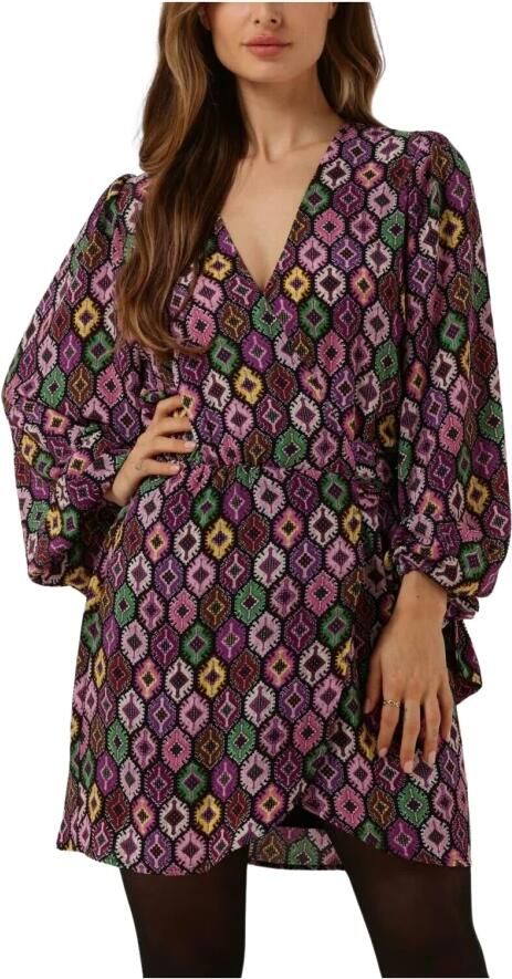 Refined Department Lotte Zwarte Mini Jurk Multicolor Dames - Foto 4