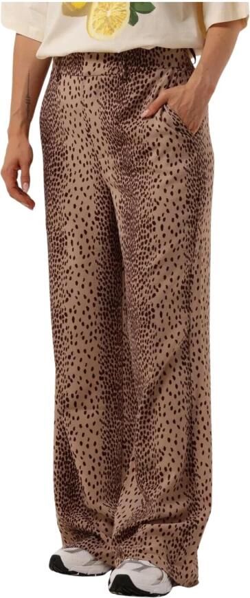 Refined Department high waist wide leg broek met panterprint bruin zwart - Foto 5