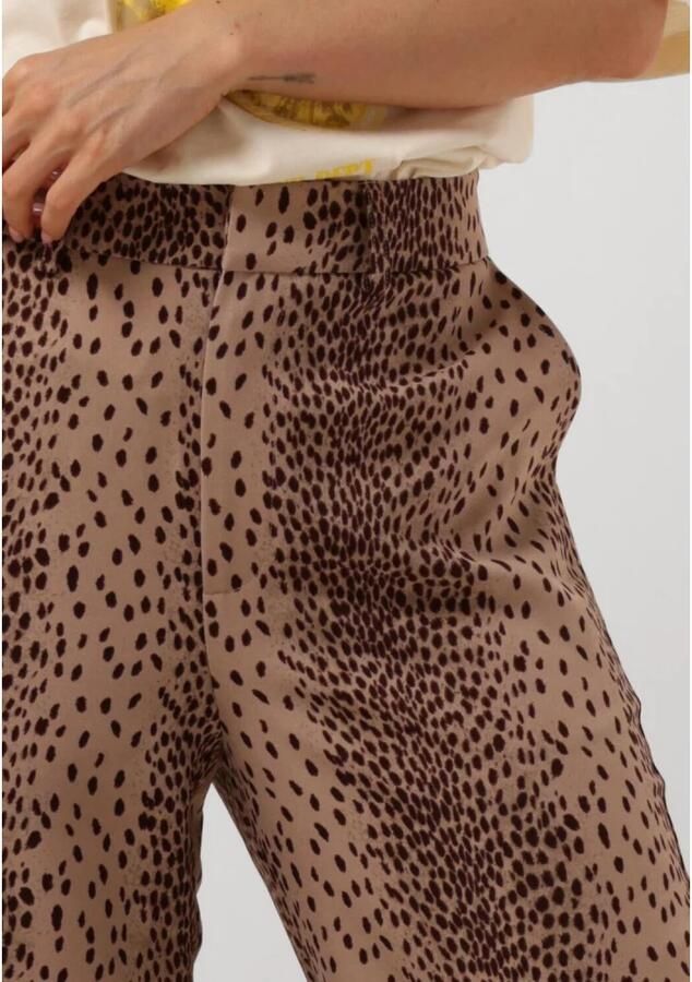 Refined Department high waist wide leg broek met panterprint bruin zwart - Foto 2