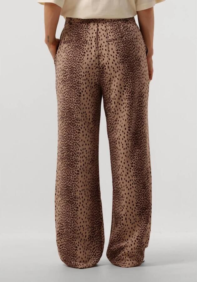 Refined Department high waist wide leg broek met panterprint bruin zwart - Foto 3