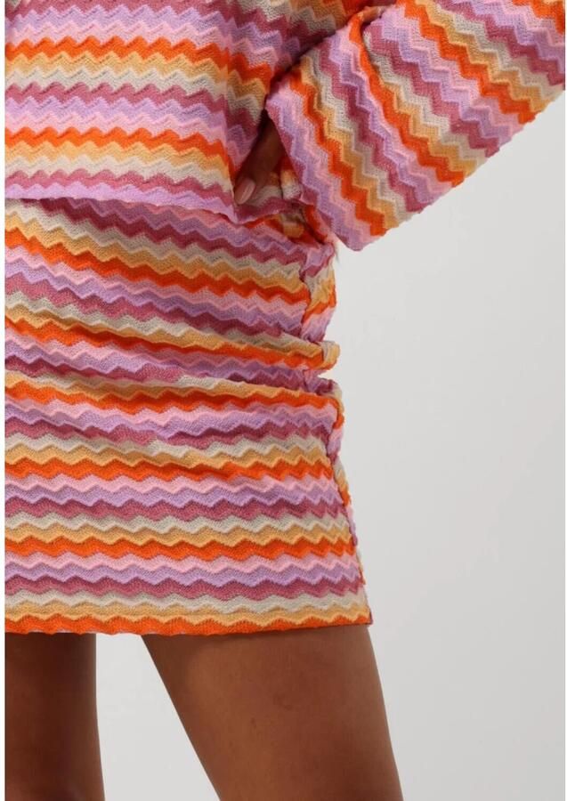 Refined Department x Vedder & Vedder gestreepte gebreide rok Joyce roze oranje geel