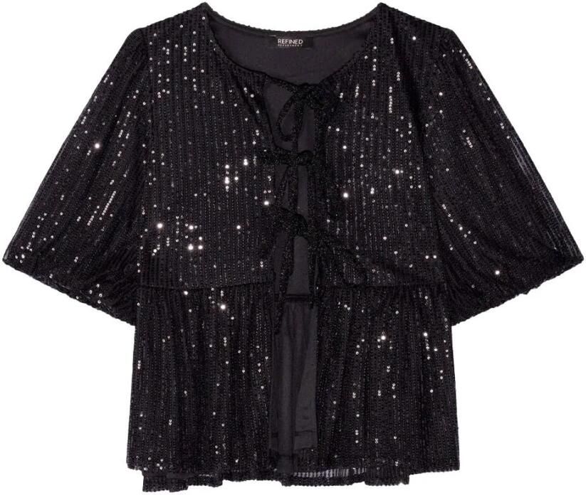 Refined Department Silva Top Korte Mouw Stijlvol Shirt Black Dames - Foto 7