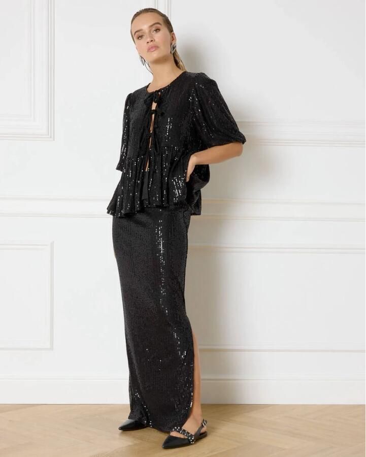 Refined Department Silva Top Korte Mouw Stijlvol Shirt Black Dames - Foto 5