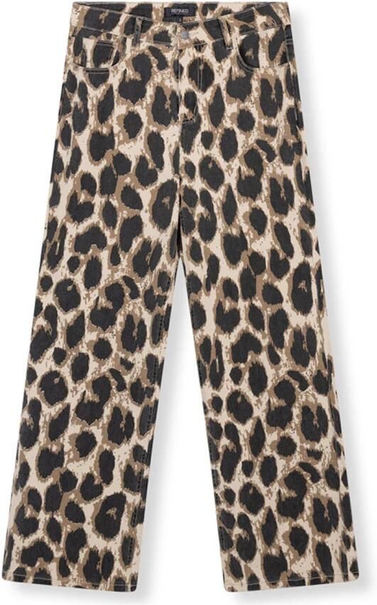 Refined Department Luipaardprint Wijde Broek Brown Dames - Foto 9