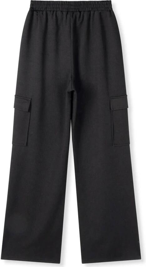 Refined Department wide leg cargo broek YUMA zwart