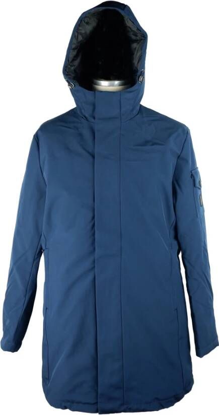RefrigiWear Parka Jas met Rits en Capuchon Blue Heren