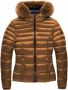 RefrigiWear Elegante Gewatteerde Donsjas met Bontcapuchon Brown Dames - Thumbnail 1