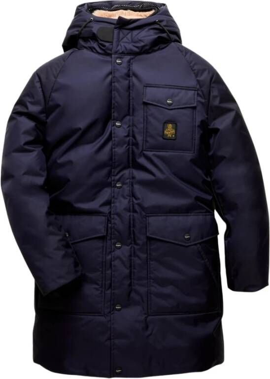 RefrigiWear Blauwe Polyamide Parka Jas Blue Heren