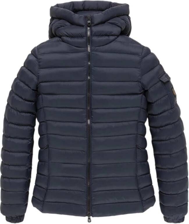 RefrigiWear Gewatteerd Jack met Horizontale Strepen Blue Dames