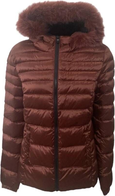 RefrigiWear Bruine Hoodie met rits Brown Heren