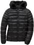 RefrigiWear Gewatteerde donsjas met bont capuchon Black Dames - Thumbnail 1