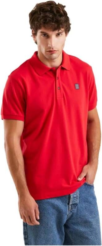 RefrigiWear Rode Katoenen Polo Shirt met Voorlogo Multicolor Heren