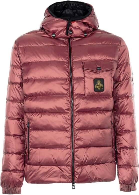 RefrigiWear Rode Nylon Jas met Capuchon en Ritssluiting Red Heren