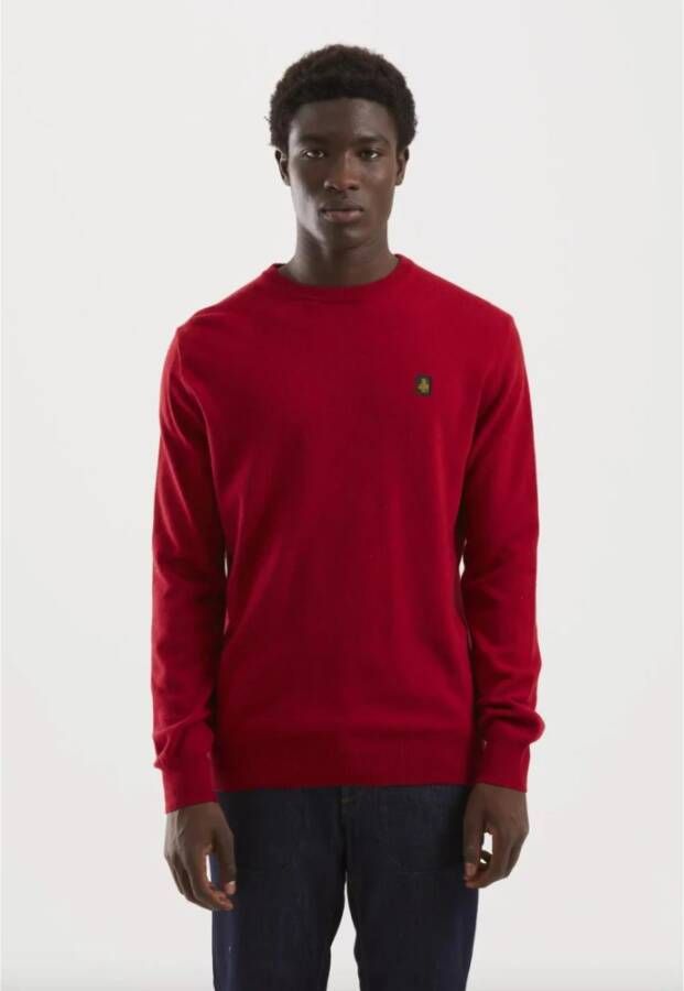 RefrigiWear Rode Virgin Wool Sweater met Logo Red Heren