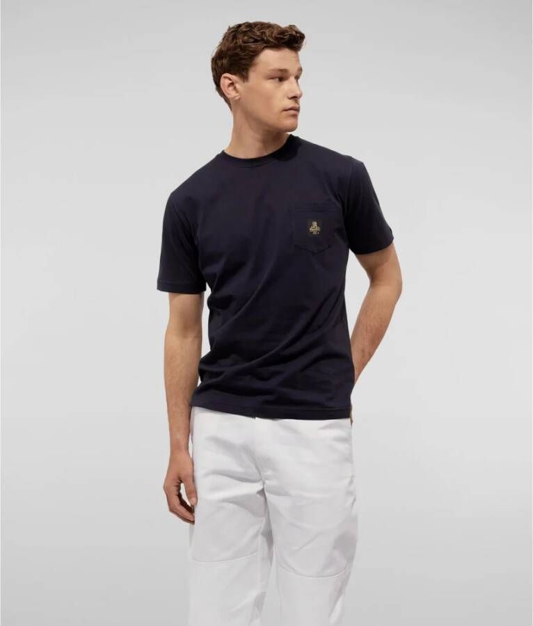 RefrigiWear Katoenen T-shirt met Logozakje Blue Heren