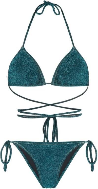 Reina Olga Blauwe Miami Lurex Driehoek Bikini Blue Dames