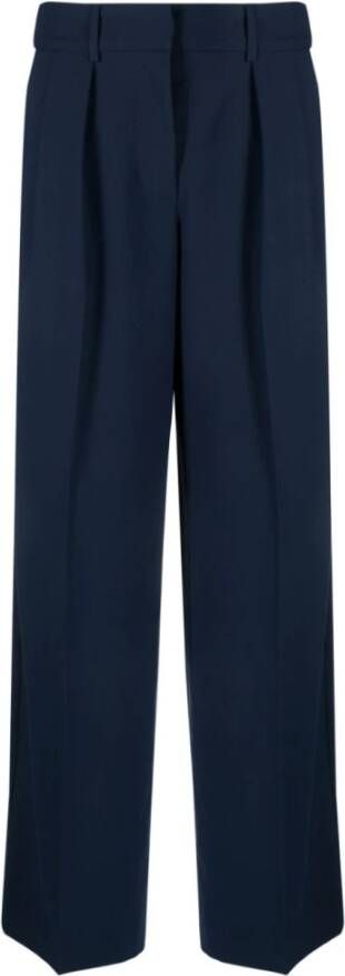 Remain Birger Christensen Blauwe Wijde Suiting Broek Blauw Dames