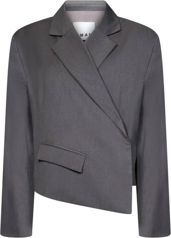 Remain Birger Christensen Grijze Oversized Blazer met Schoudervullingen Grijs Dames