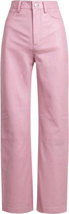 Remain Birger Christensen Leren broeken Roze Dames