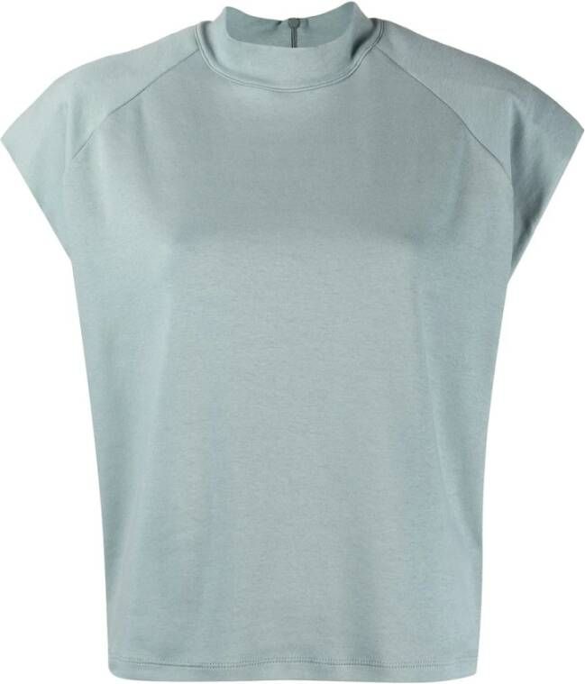 Remain Birger Christensen High-Neck T-Shirt met Gewatteerde Schouders Green Dames