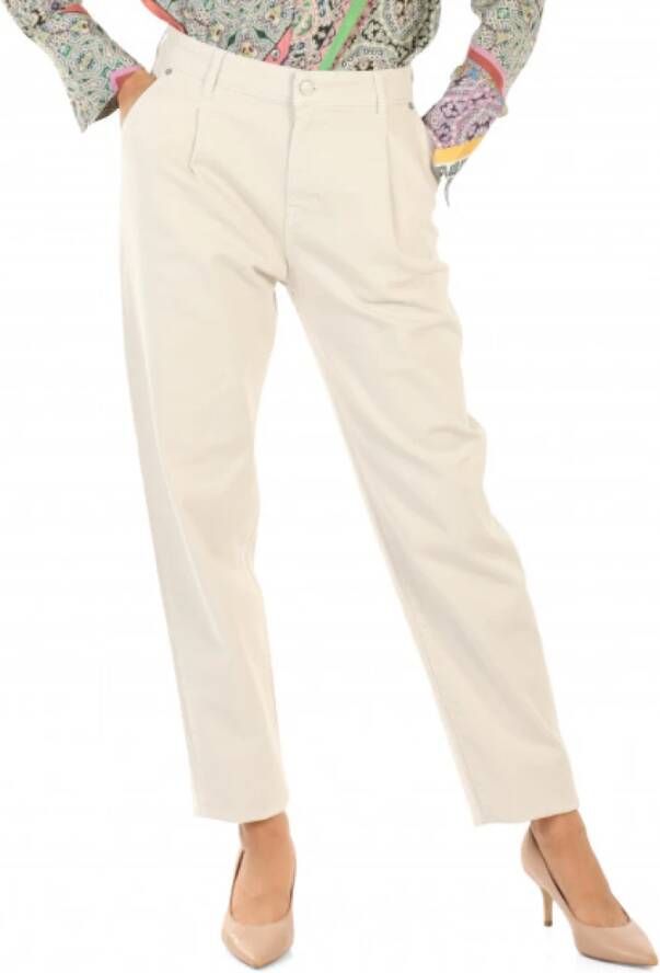 Replay Cropped Trousers Beige Dames