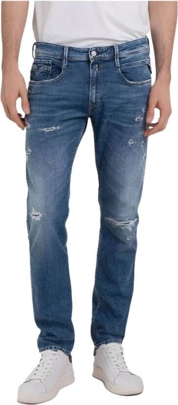 Replay Slim fit jeans in destroyed-look model 'ANBASS'