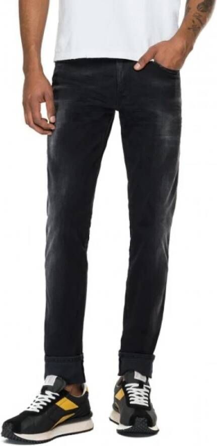 Replay Witte Slim-Fit Hyperflex Jeans Black Heren