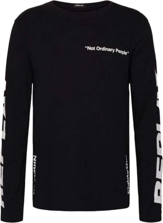 Replay Long Sleeve Tops Zwart Heren