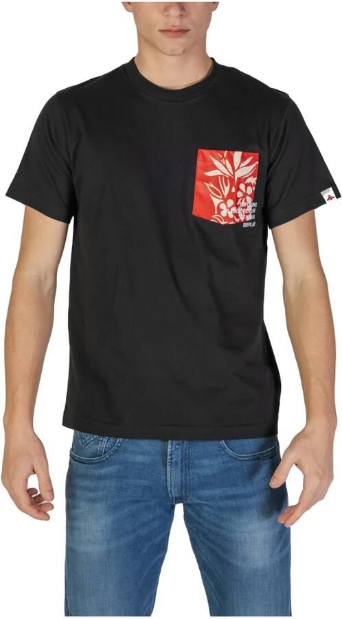 Replay Katoenen T-shirt korte mouwen lente zomer collectie Black Heren - Foto 3