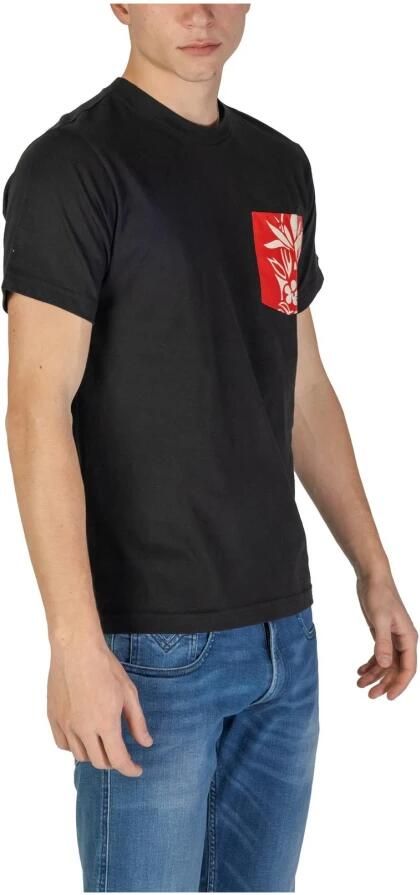 Replay Katoenen T-shirt korte mouwen lente zomer collectie Black Heren