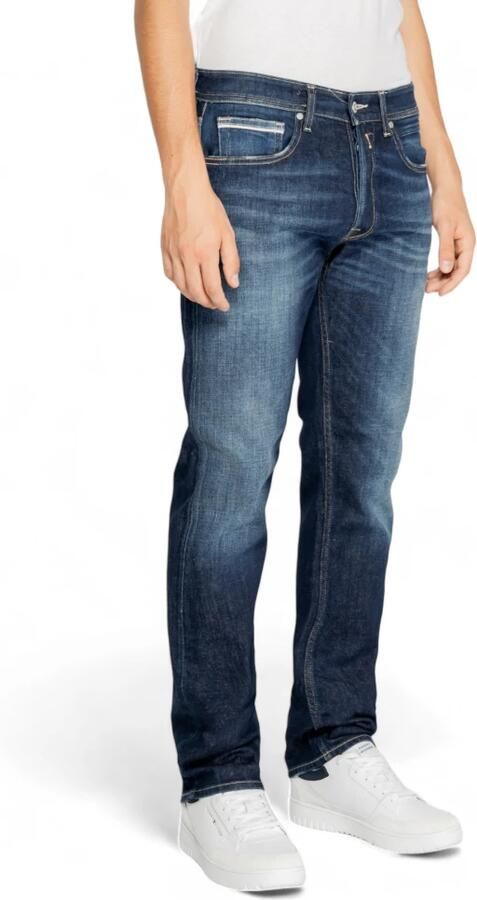 Replay Blauwe Jeans met Rits en Knoopsluiting Blue Heren