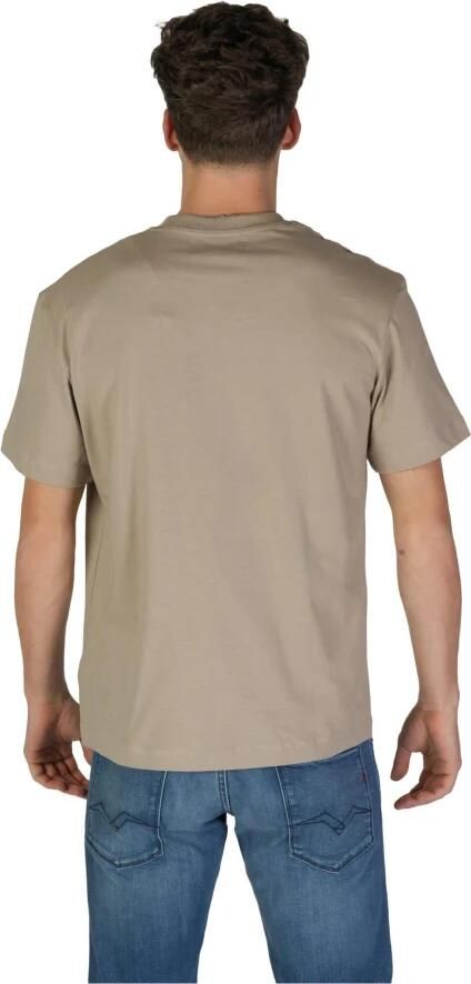 Replay Katoenen T-shirt Korte Mouwen Lente Zomer Beige Heren