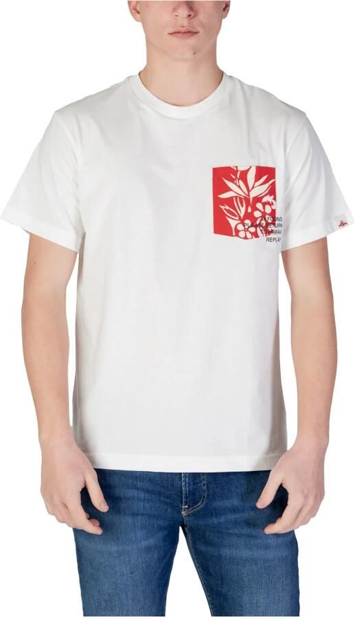 Replay Gedrukt katoenen T-shirt met korte mouwen White Heren - Foto 3