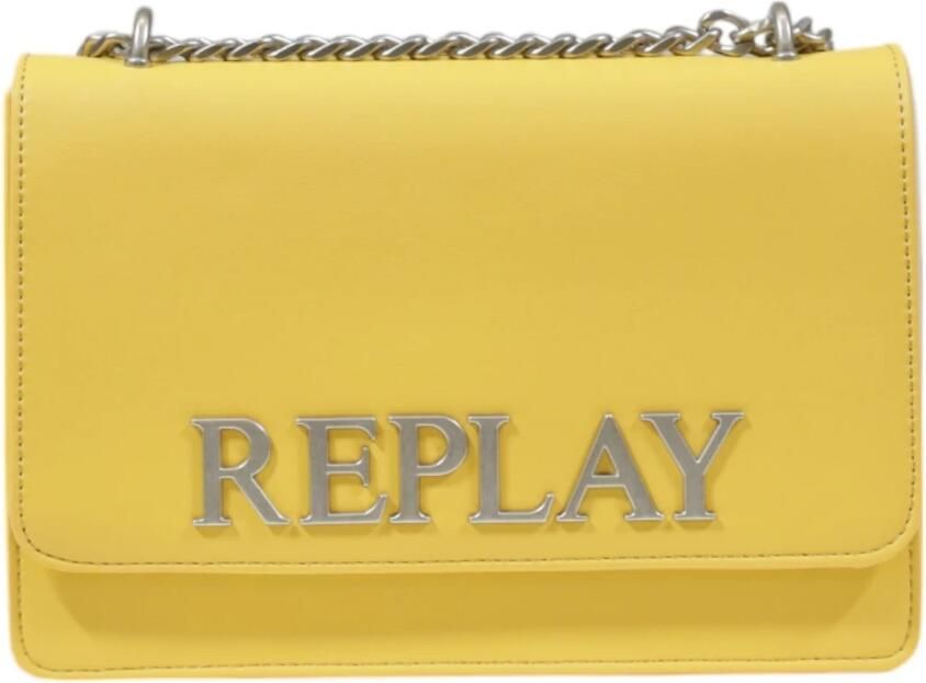 Replay Gele Schoudertas met Clipsluiting Yellow Dames