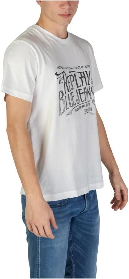 Replay Katoenen T-shirt korte mouwen lente zomer White Heren