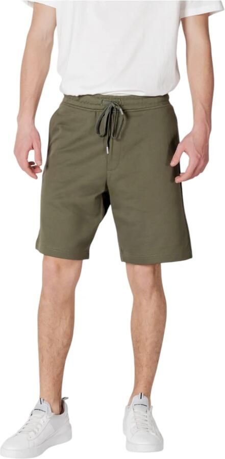 Replay Groene Kanten Sluiting Katoenen Shorts Green Heren - Foto 3