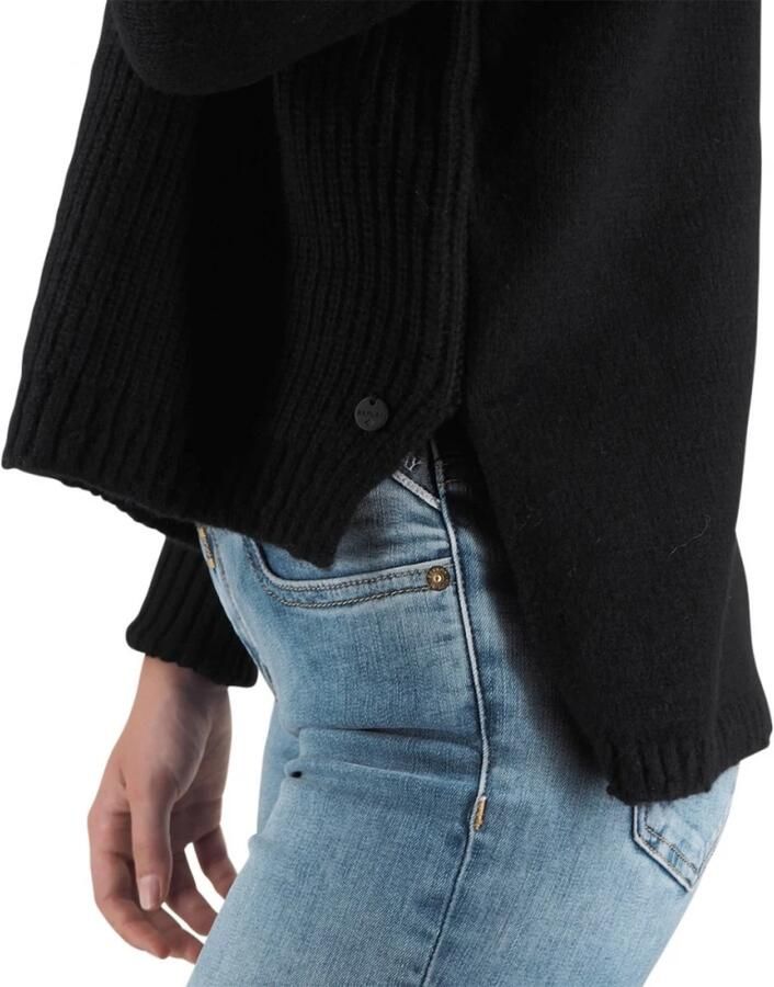 Replay Zwarte trui met hoge hals en lange mouwen Black Dames