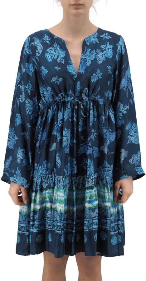 Replay Knielange jurk met all-over motief en volantzoom - Foto 4