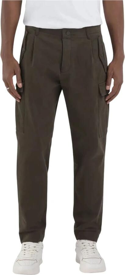 Replay Regular fit cargobroek met knoopsluiting - Foto 6