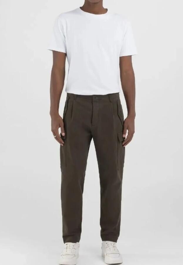 Replay Regular fit cargobroek met knoopsluiting - Foto 3