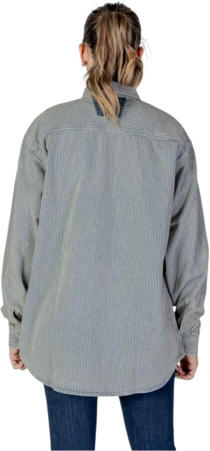 Replay Blauw Pinstripe Katoenen Shirt met Lange Mouwen Blue Dames - Foto 2