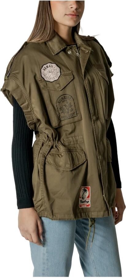 Replay Long Sleeve Cotton Shirt Green Dames - Foto 3