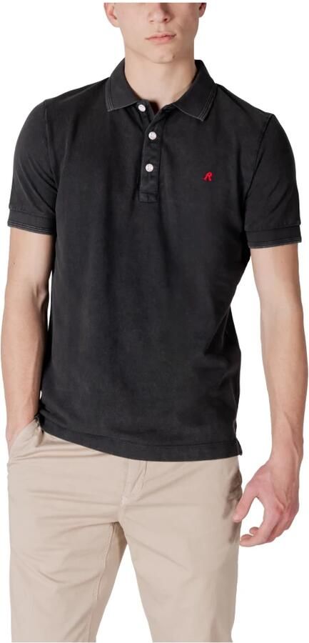 Replay Zwarte poloshirt met korte mouwen Black Heren