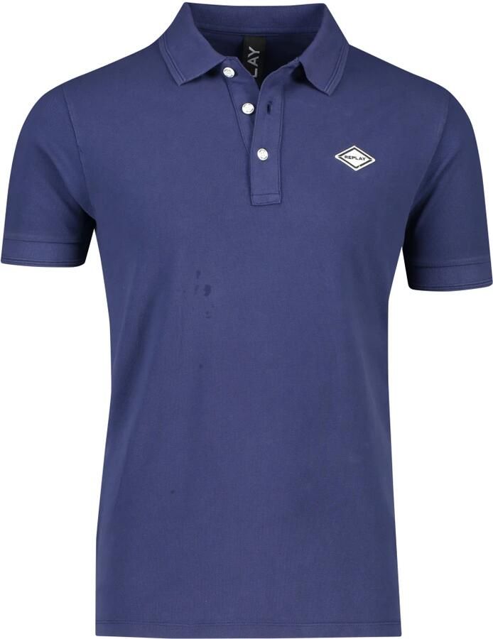 Replay Polo Shirt met Korte Mouwen Blue Heren