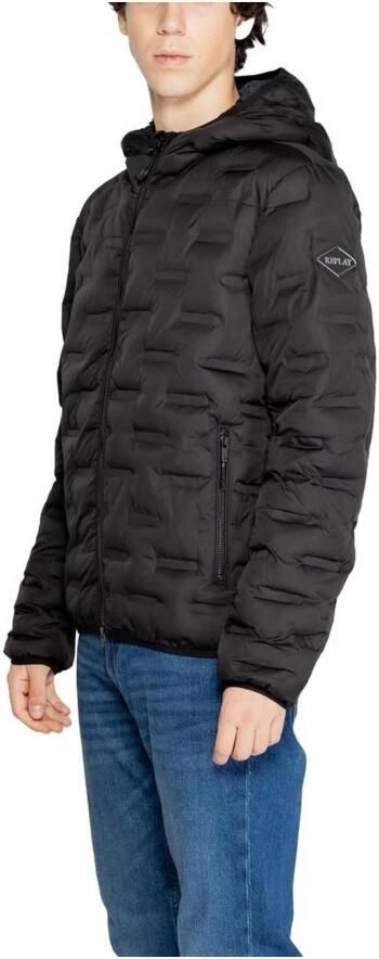 Replay Zwarte Hooded Ritsjas Heren Herfst Winter Black Heren - Foto 3